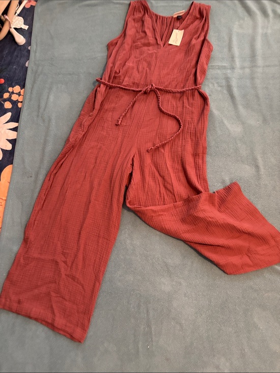 Universal Thread Pants - Universal Thread Sleeveless Gauze Jumpsuit in Rust